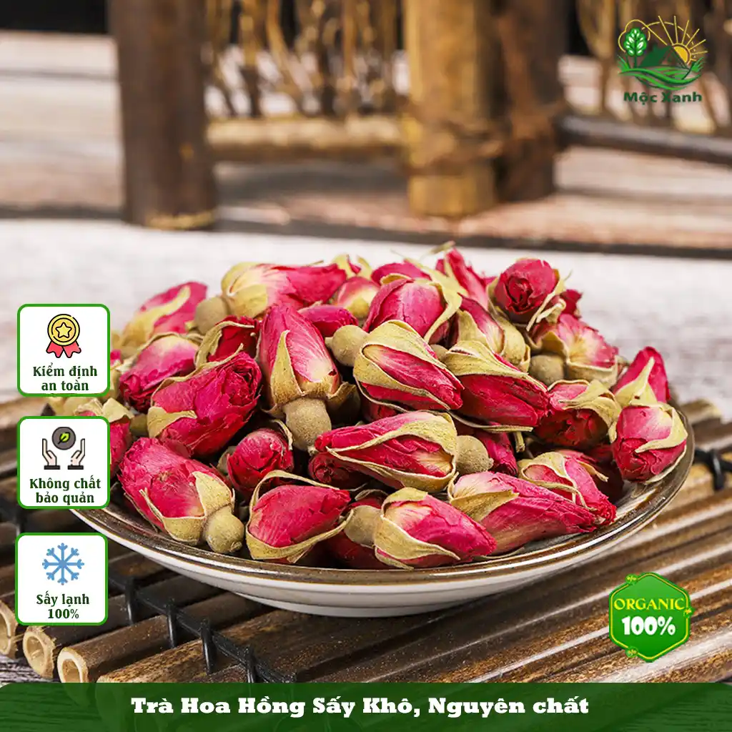 Trà Hoa Hồng Sấy Khô Nhiệt Độ Thấp, Hoa Hồng Nguyên Bông.